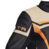 Lindstrands Cam Lady Leather Motorcycle Jacket Black Orange Beige