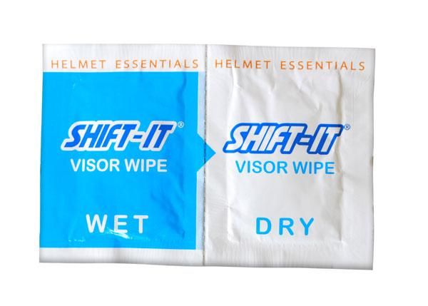 Shift-It Motorcycle Helmet Wet and Dry Visor Wipes