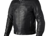 Hevik Garage Man Leather Motorcycle Jacket Black