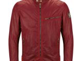 Belstaff Ariel Waxed Cotton Motorcycle Jacket Racing Red