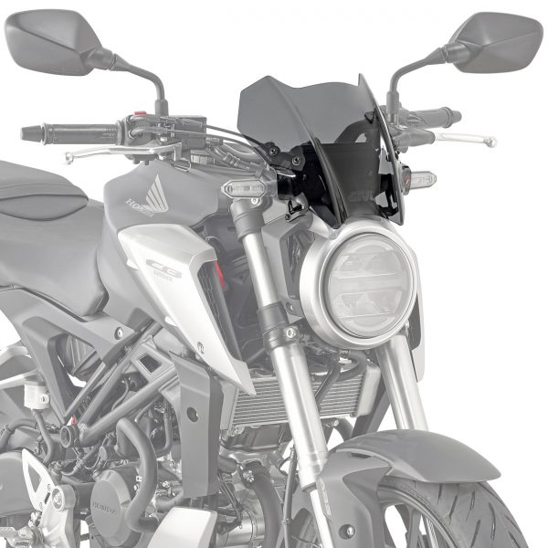 Givi A1164 Smoke Motorcycle Screen Honda CB125R 2018 on