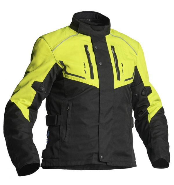 Lindstrands Halden Textile Motorcycle Jacket Black Yellow