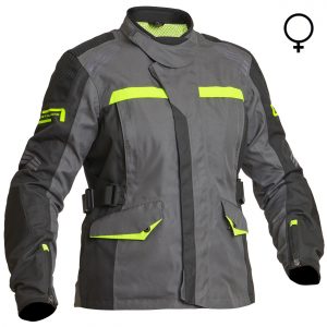 Lindstrands Granberg Lady Laminated Motorcycle Jacket Grey Yellow