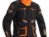 Lindstrands Sunne Laminate Motorcycle Jacket Black Orange