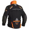 Lindstrands Sunne Laminate Motorcycle Jacket Black Orange