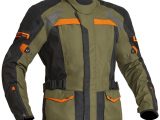 Lindstrands Transtrand Laminated Motorcycle Jacket Green Orange