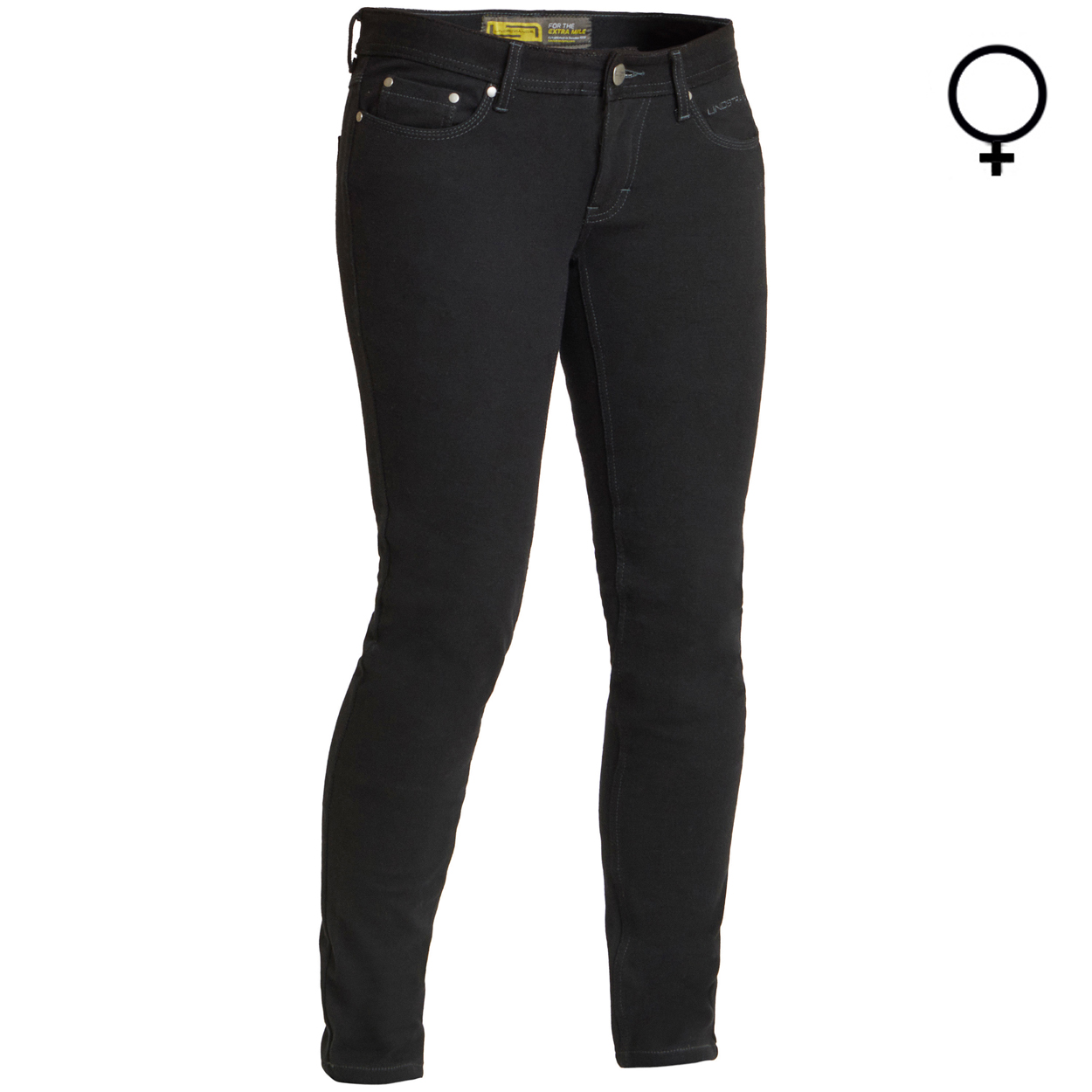 Lindstrands Fide Lady Denim Stretch Motorcycle Jeans Black
