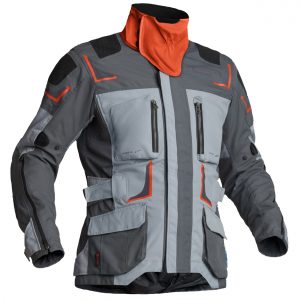 Lindstrands Myrvik Textile Motorcycle Jacket Grey Orange