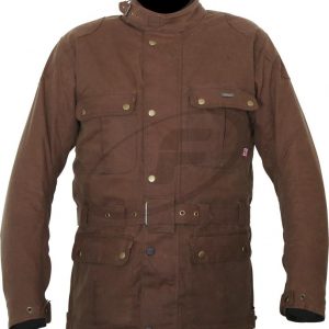 Weise Glenmore Waxed Cotton Textile Motorcycle Jacket Brown