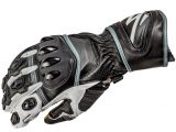Lindstrands Bergby Leather Motorcycle Gloves Black White