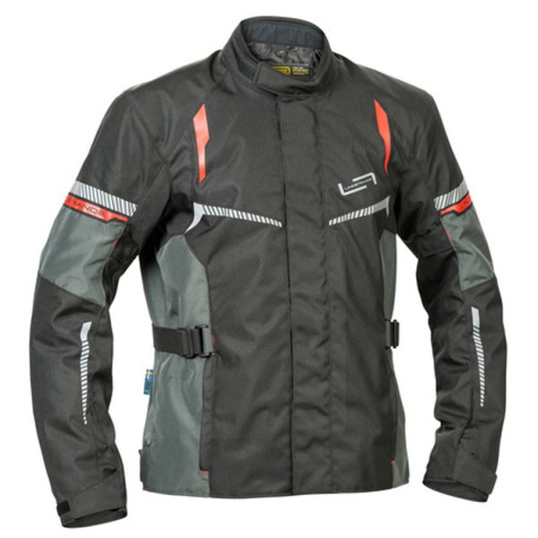 Lindstrands Backafall Textile Motorcycle Jacket Black Grey