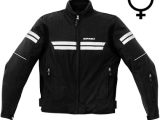Spidi JK Tex Ladies Textile Motorcycle Jacket Black Silver Size 12