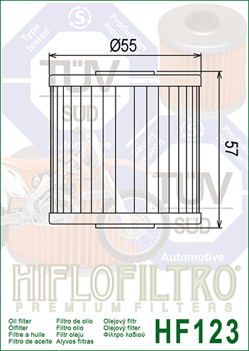 Hi Flo Filtro Motorcycle Oil Filter HF123