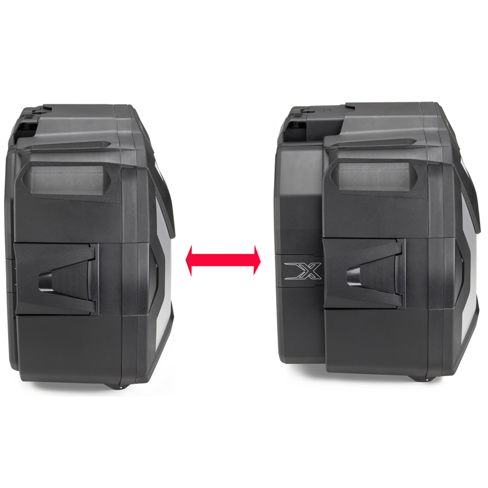 Givi XP01AAA XSpace Expandable Monokey Case 27 to 36 Litre Black Aluminium side view